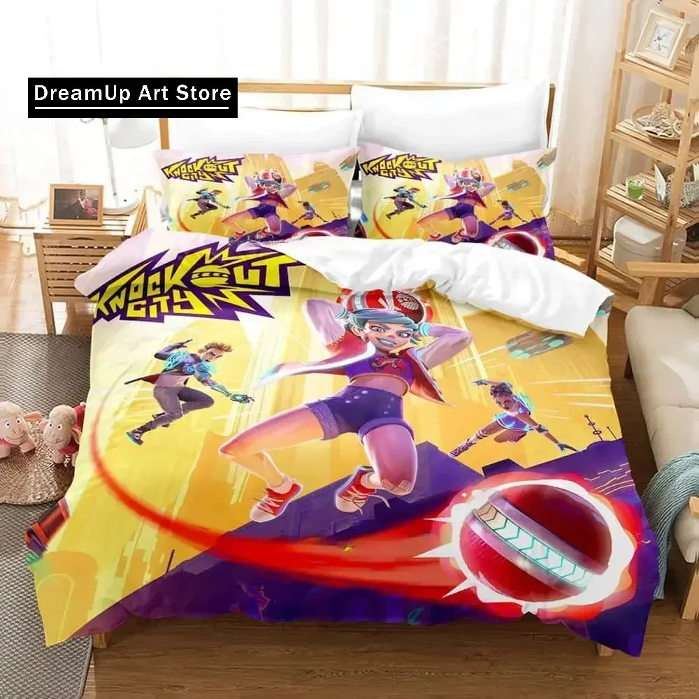 

Fashion 3d Print Anime Game Knockout City Bedding Set Boys Girls Twin Queen Full Size Duvet Cover Pillowcase Bed Set Adult Bedro