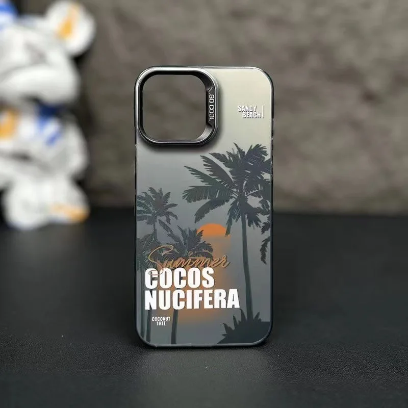 Colorful Coconut Tree Landscape Mobile Phone Case for iPhone14 15 Promax 13 Mini 12 Pro 11 Promax Xr Xs 7 8 Plus Series