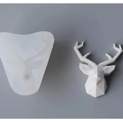 Geometric Deer Head Silicone Mold Home Car Air Outlet Ornament Aromatherapy Plaster Molds Handmade DIY Decoration Mould