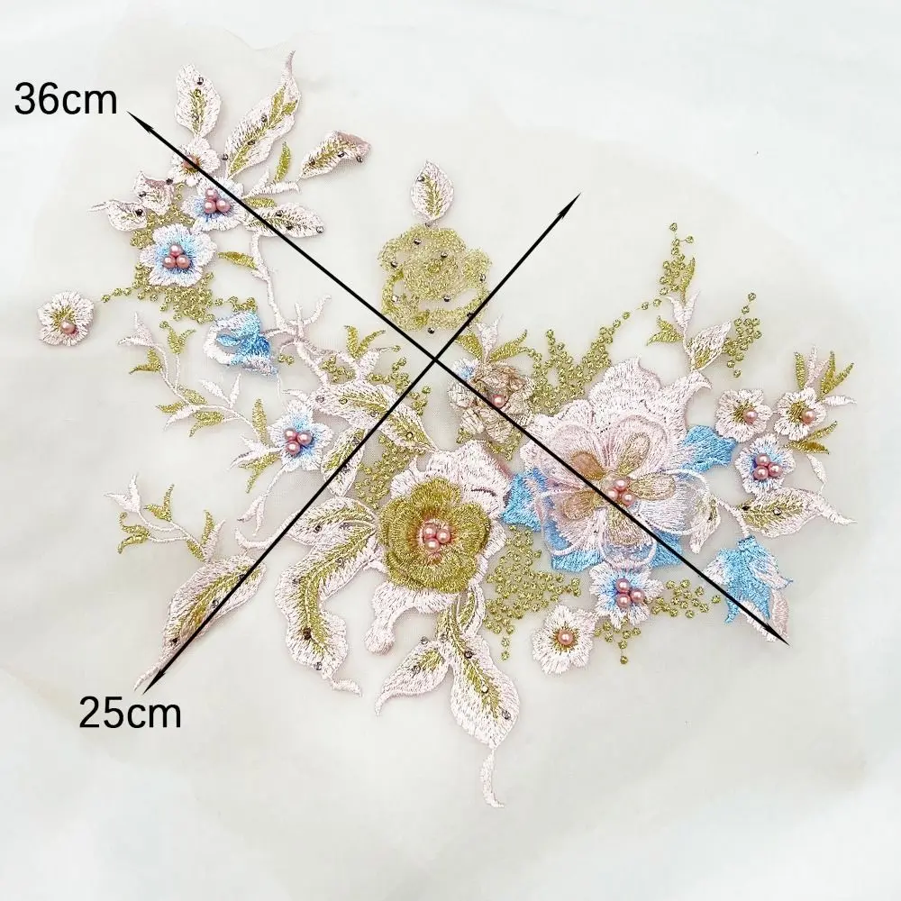 Embroidery Sewing On Patches DIY Sequined Embroidery Patches 3D Clothing Applique Iron on Patches Wedding