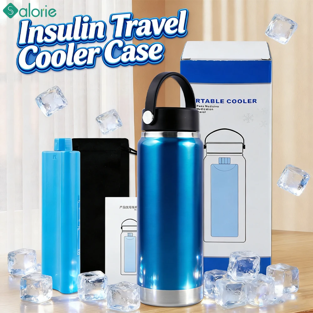 

Портативный дорожный чехол-холодильник для инсулина на 7 шприцев, с ручкой и защитным мешочком на шнурке