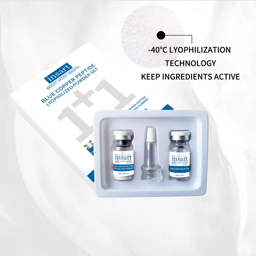 مجموعة مسحوق الببتيد النحاسي الأزرق مجفف بالتجميد مصل ترطيب وتبييض الوجه مضاد للتجاعيد ناعم وعناية بالبشرة جوهر سطع #5