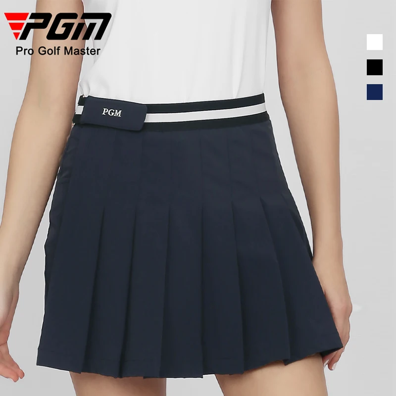 PGM Women Golf Short Skirt Ladies Breathable Pleated Pantskirts Girl Detachable Sport Short Skirts Elastic Waistband Golf Skort