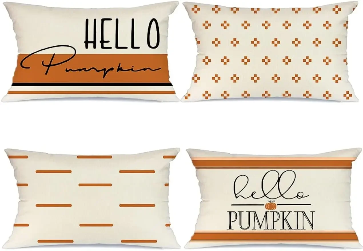 

Autumn decorative pillowcase pumpkin happy autumn outdoor pillow decoration throw pillowcase sofa cushion cover
