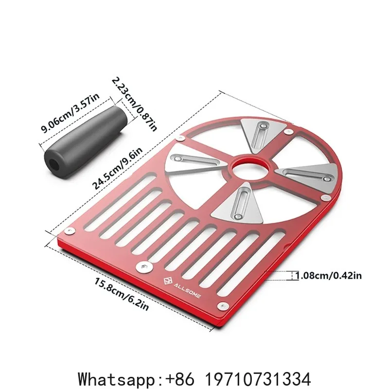 Allsome Trimming Router Base Plate 65 to 132mm Diameter Trimming Machine Workbench Base Adjustable Slider Aluminum Alloy