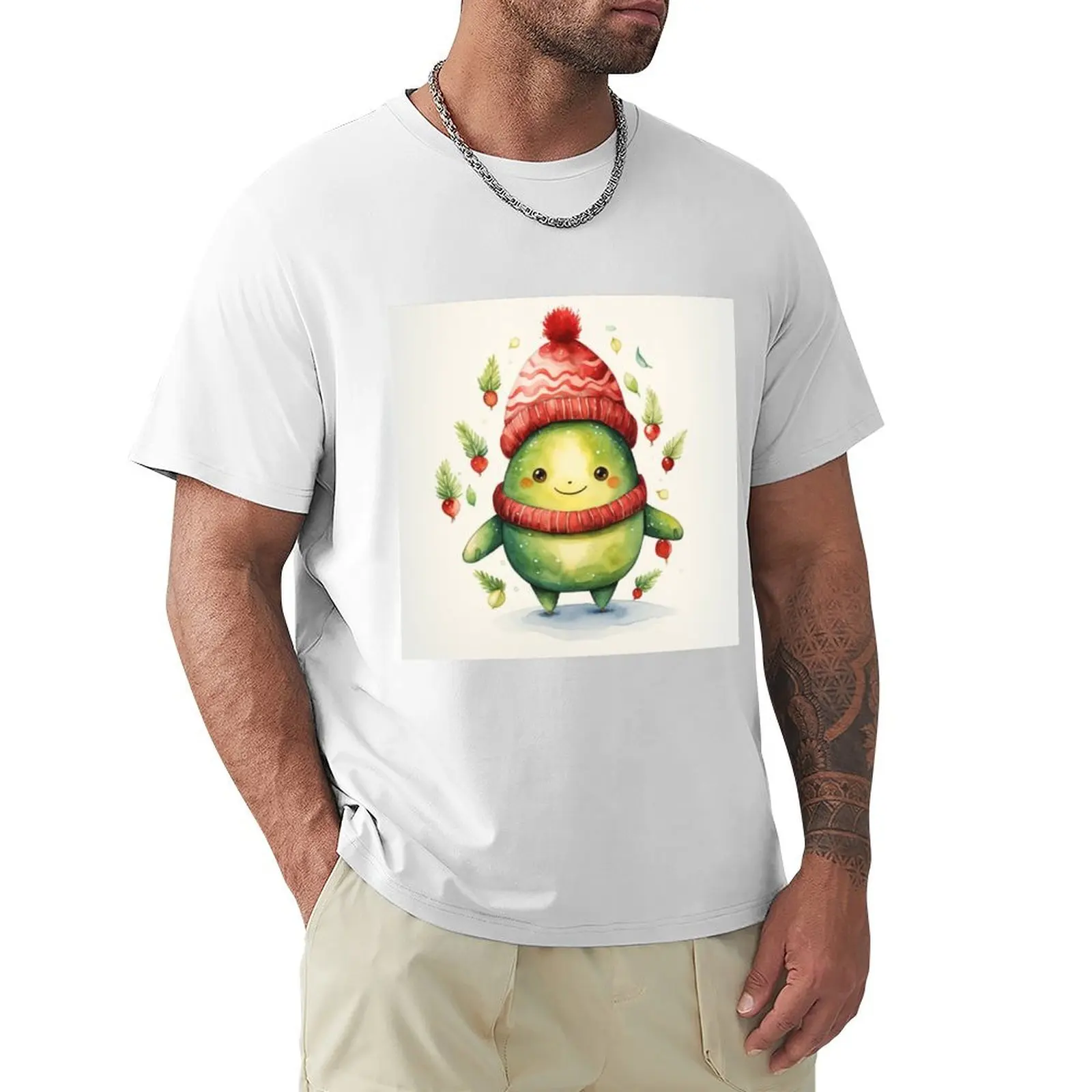 

Cute Winter Avocado T-shirt heavyweights blanks plus size tops oversizeds men t shirts