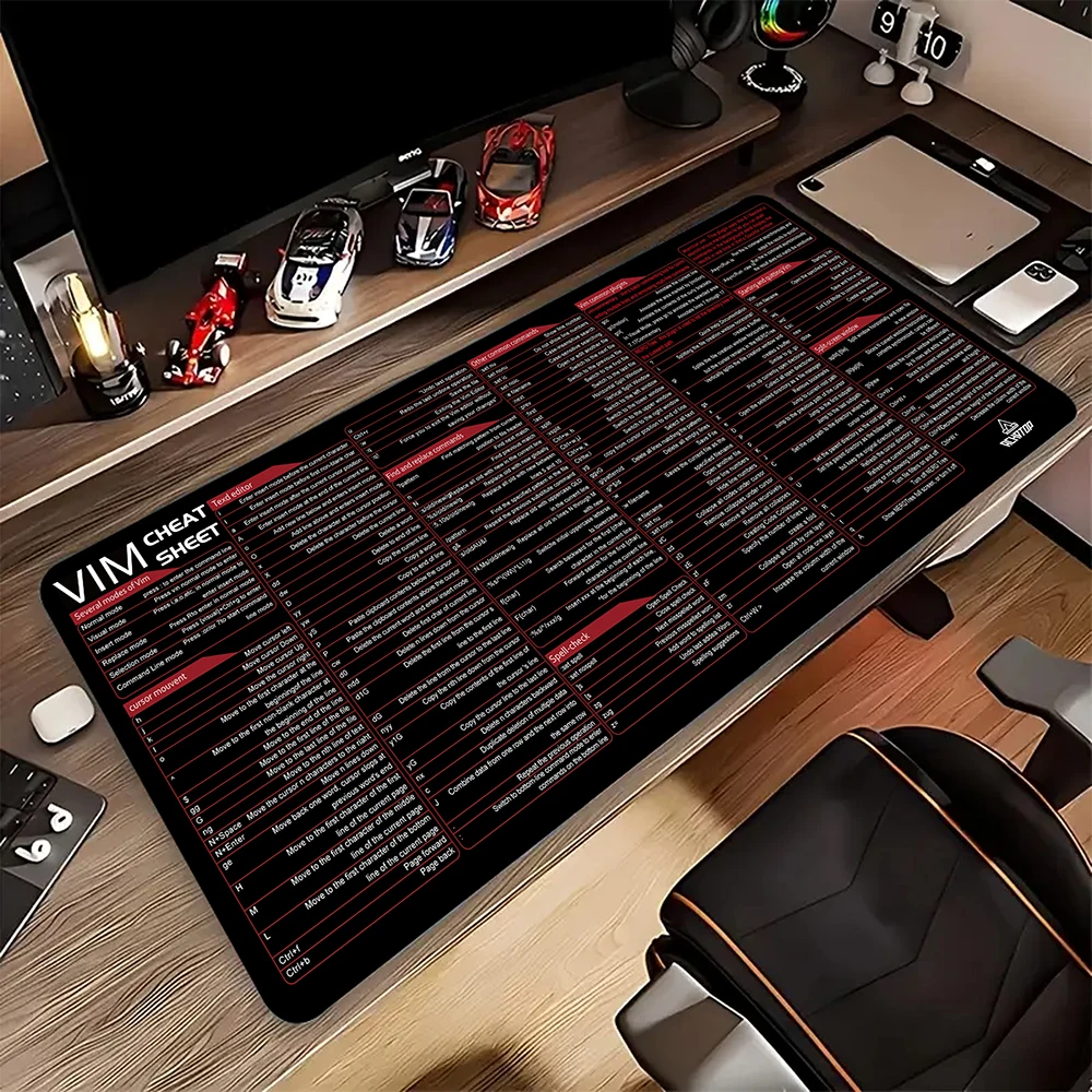 

VIM Shortcuts Keys Game Mousepad Large Mouse Pad Setup Gamer Mouse Mat Large Desk Mats Gaming Table Carpet Pads XL 800X300MM