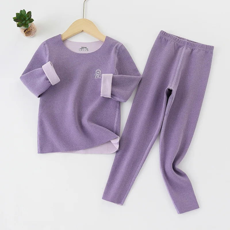 Children Winter Thermal Underwear Elastic Warm Seamless Boys Girls Clothing Set Skin-friendly Soft Comfortable Kids Long Johns