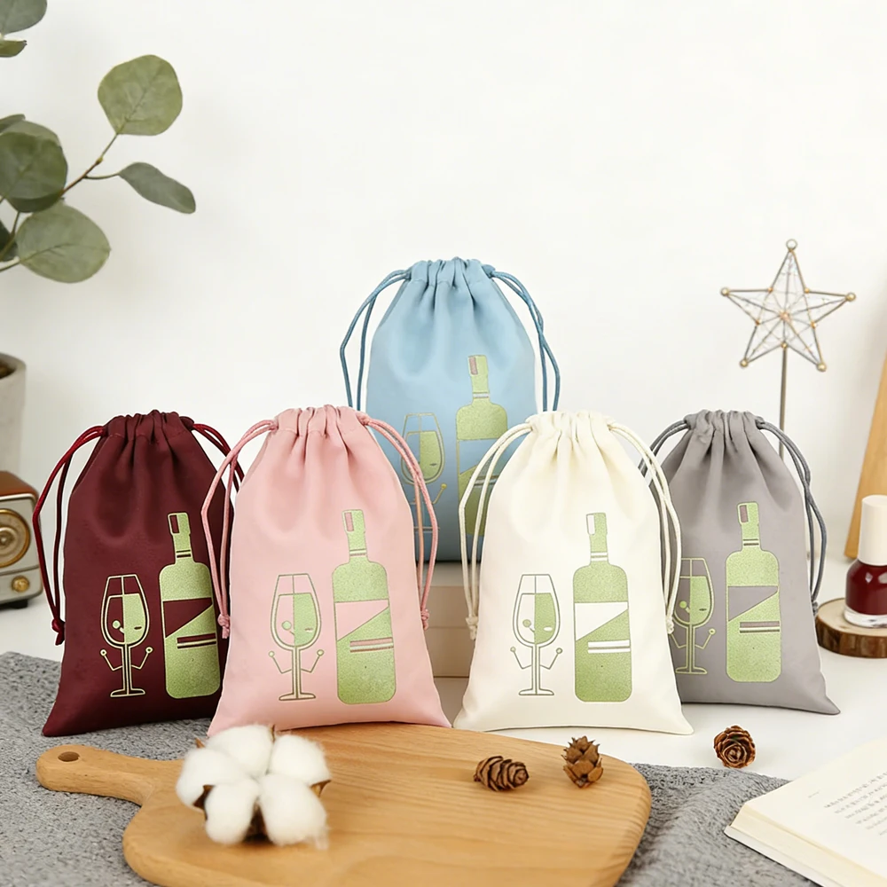 

100Pcs Personalized Velvet Drawstring Pouch Small Chic Wedding Favor Bags Faux Suede Flannel Jewelry Earring Necklace Packaging