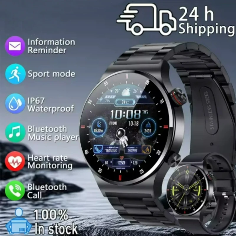 

ЭКГ + PPG NFC Bluetooth Call Смарт-часы Мужчины Full HD Экран Спортивный браслет IP68 Водонепроницаемый ЭКГ Монитор здоровья SmartWatch 2025 Новый