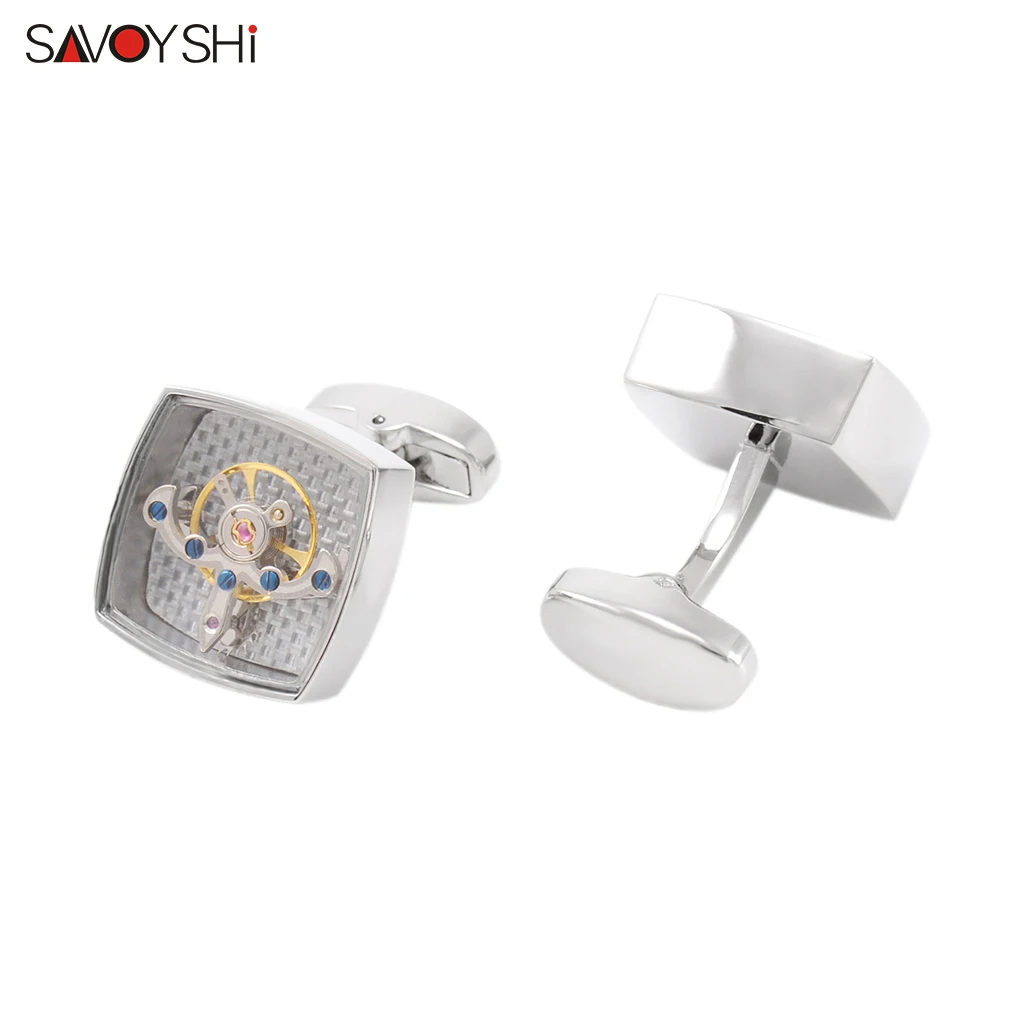 SAVOYSHI Functional Tourbillon Watch Cufflinks For Mens French Shirt Brand Cuff buttons High Quality Gift Jewelry