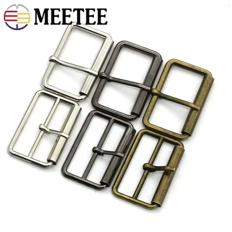 10Pcs 20-50mm Metal Belt Buckles Ring Tri-Gilde Pin Buckle Bags Straps Rectangle Adjust Roller Shoes Clasp DIY Sew Accessories