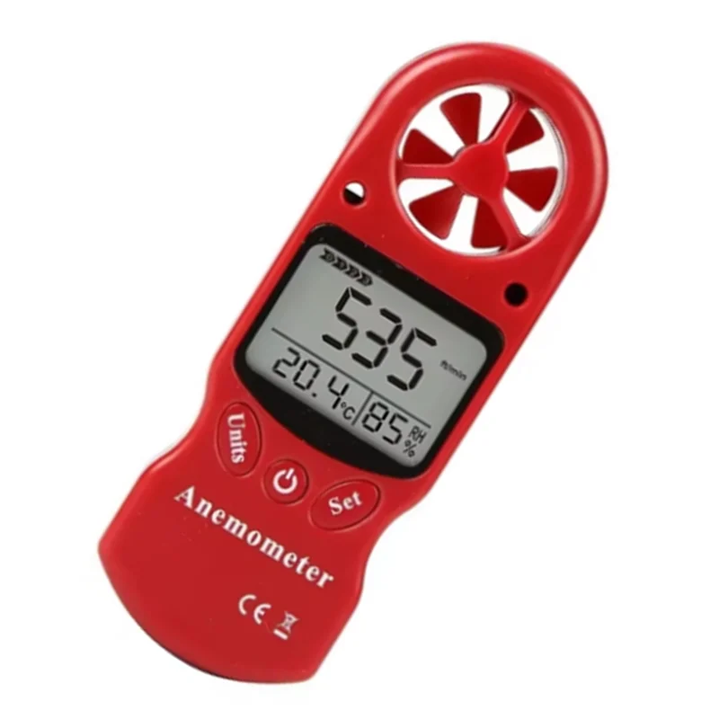 AT02-Mini Multipurpose Anemometer Digital Anemometer LCD Wind Speed Temperature Humidity Meter With Hygrometer Thermometer