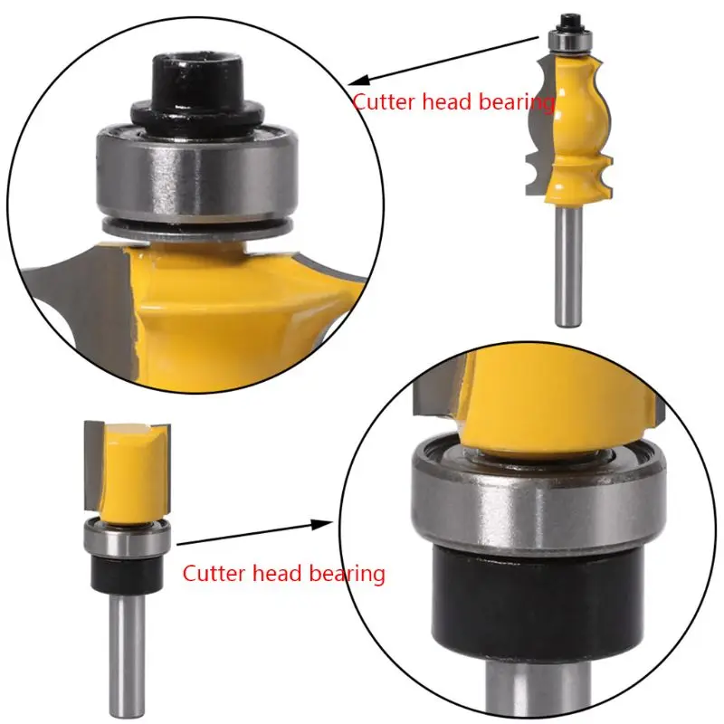 Durable Steel Bearings Accessories Kit Fits for Milling Cutter Heads and Shank Carpentry Cutting Tool