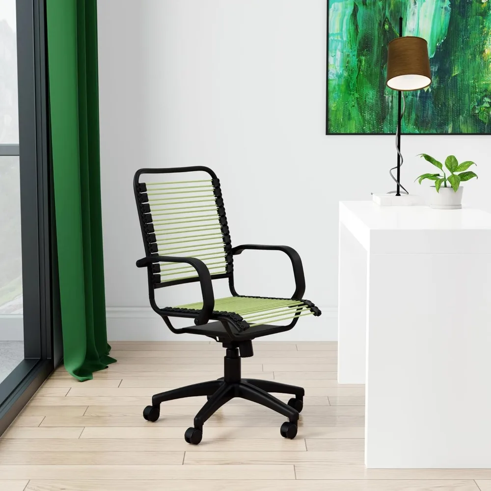 كرسي مكتب بنجي مستدير من Green Euro Style Bradley مع إطار جرافيت وقاعدة سوداء وإمالة مزدوجة القفل و360 درجة ° تعديل الدوران #2