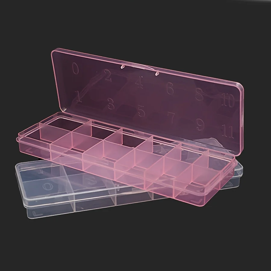 Aufbewahrungsbox aus Kunststoff mit 12 Fächern, transparenter Organizer mit mehreren Fächern für Nagelkunst-Strasssteine, Bastelbedarf, Salon-Heimgebrauch