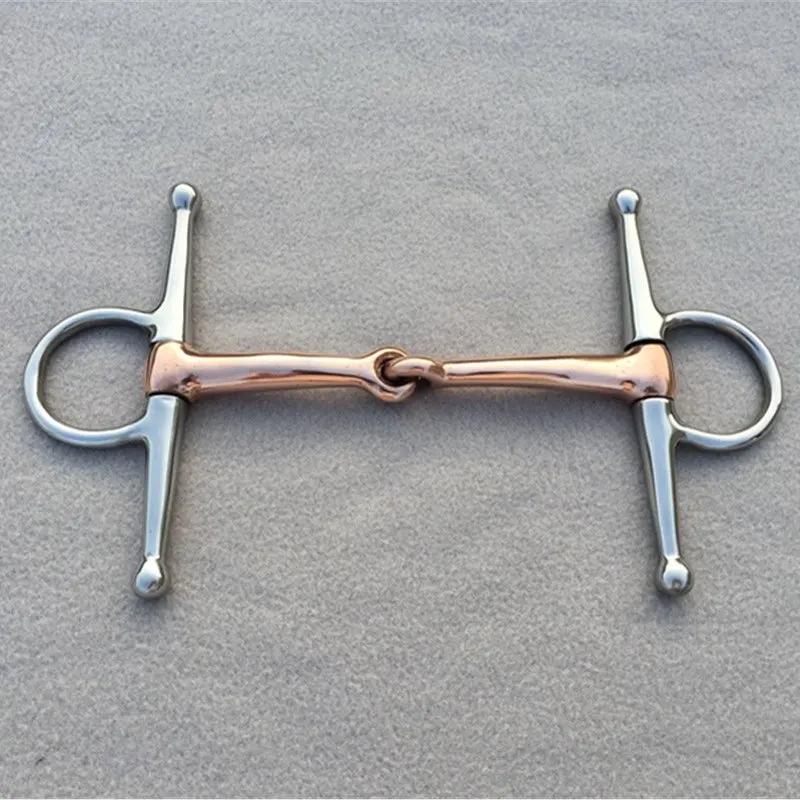 New Horse Bit Polished Functional Durable Stainless Steel Full Cheek Snaffle Bit Copper Mouth Horse Tack Horse Bit Mouth