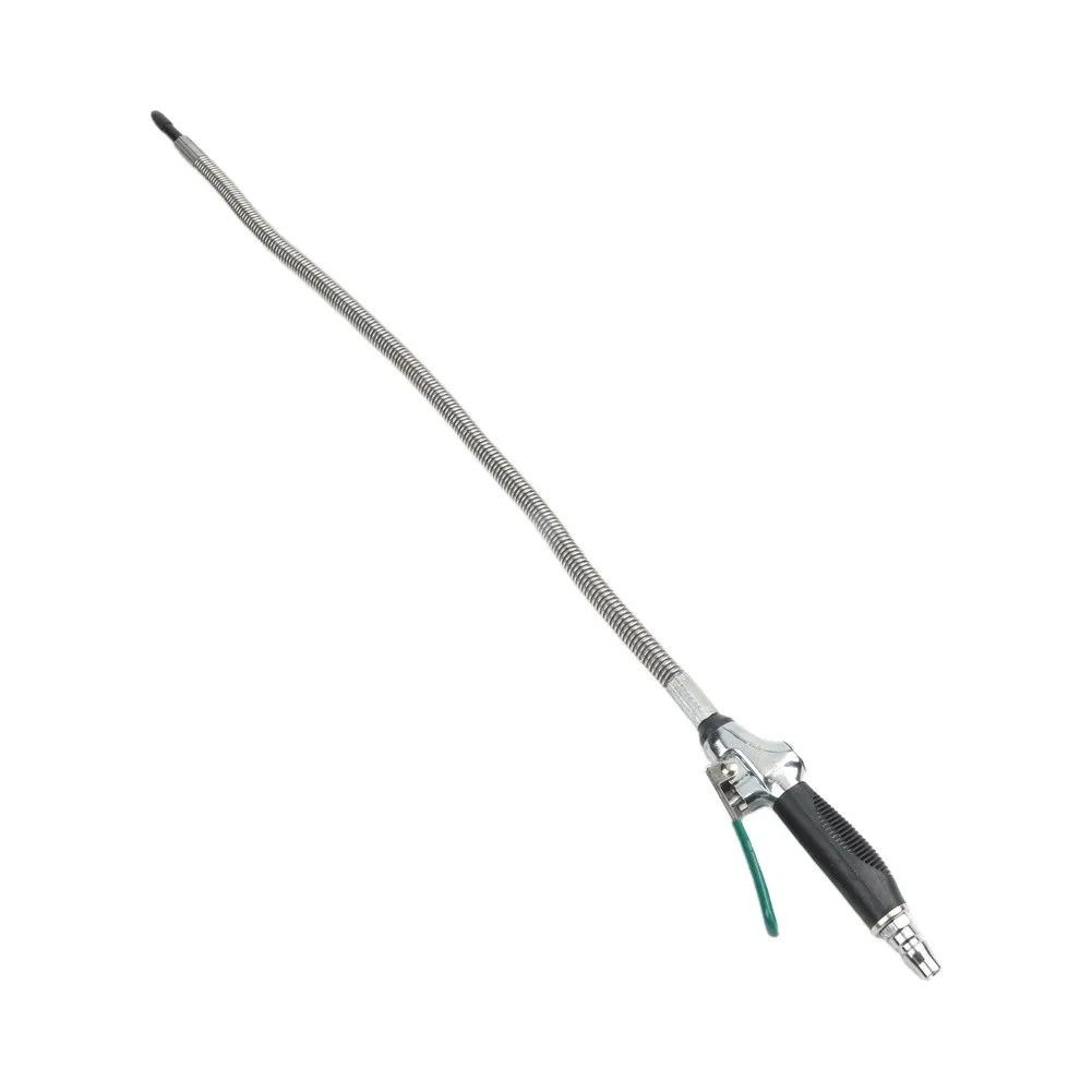 Pneumatic Tool Alloy Blowgun 360-degree Bend Soft Rubber Handle Non-slip Handle Inner Wall Anti-deform As Show