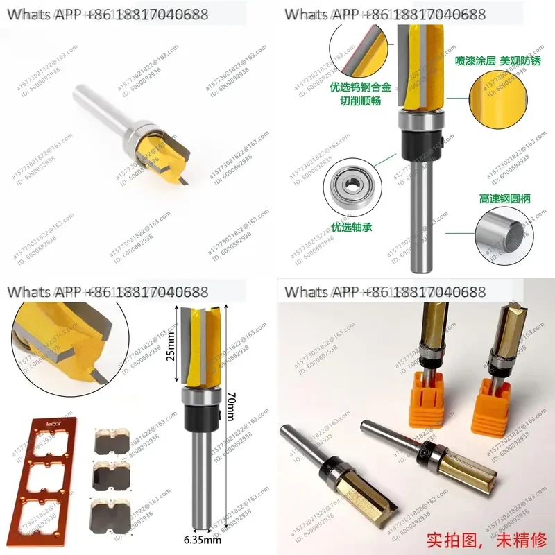 Three-blade Slotting Knife for Profiling Bearing Straight Knife Drill Bit Extended Woodworking Power Tools