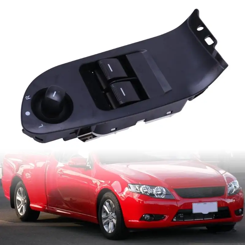 M76E 12V Automotive Electric Window Control Assembly with 2 Window Buttons, Snap-Fit Mounting Structure, and Integrated Metal