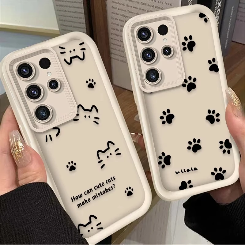 Lovely Line Cat Dog Case For Samsung Galaxy S25 S24 S23 Ultra S22 S21 Plus FE A55 A54 A15 A35 5G Shockproof Soft Silicone Cover - náhled 5