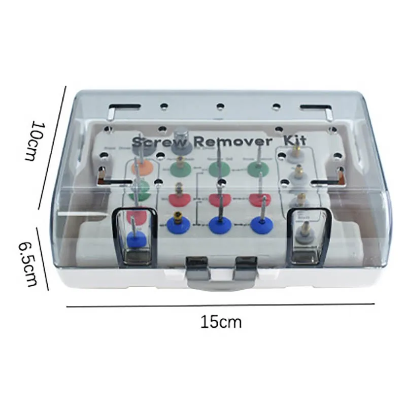 Dental Implant Fixture Fractured Screw Removal Kit Remover Drill Driver Guide Implant Restoration Tools Kit Torque Wrench