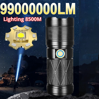 99000000LM Power Flashlights 8500M LED Flashlight USB C Rechargeable 1000W Flash Light  Zoom Tactical Lantern 9900mah Battery