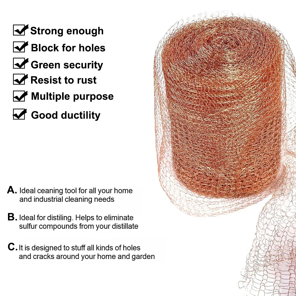 1-15 Meter Coppers Mesh Roll, Snail Rodent Barrier, Garden Decoration, Eaves Ventilation Protection, Signal Shielding Mesh