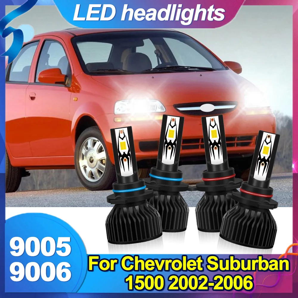 

Для Chevrolet Suburban 1500 2002-2006 9006 9005 комплект светодиодных фар комбинированные лампы 6000 К дальнего ближнего света супер яркий белый 20000LM