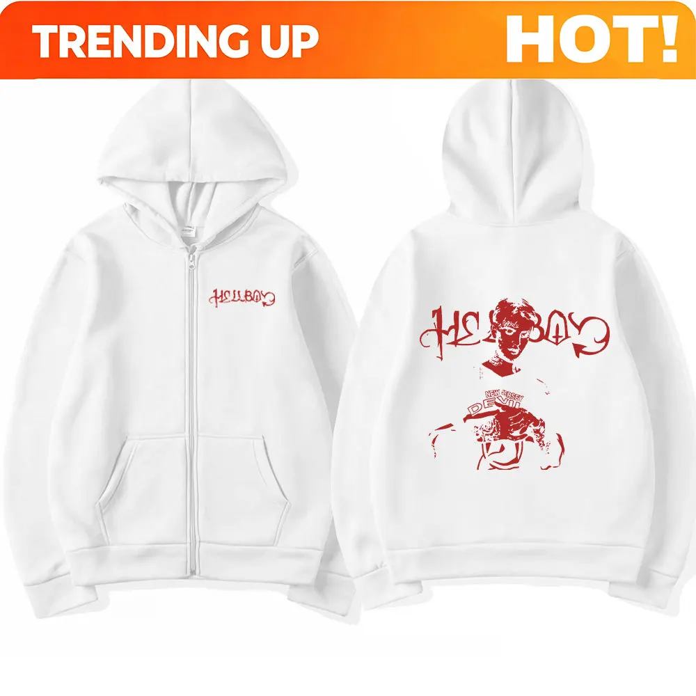 Sudadera con capucha y cremallera Crybaby Hellboy de Lil Peep para hombre y mujer, ropa de hip hop, sudadera informal con cremallera, estilo Harajuku.