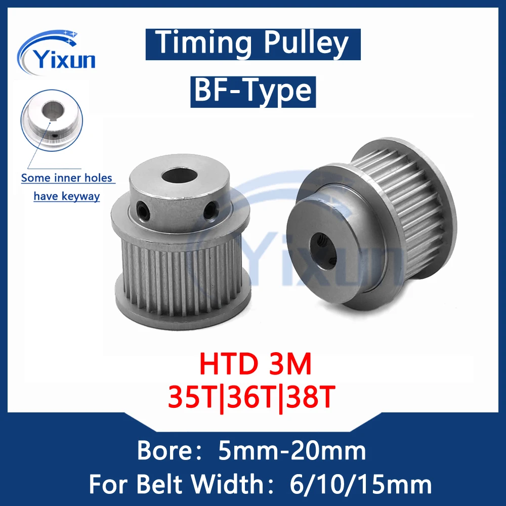 HTD 3M 35T 36T 38 Teeth Timing Pulley Bore 5mm-20mm For Belt Width 6/10/15mm Synchronous Pulley With Keyway HTD3M gear 36Teeth