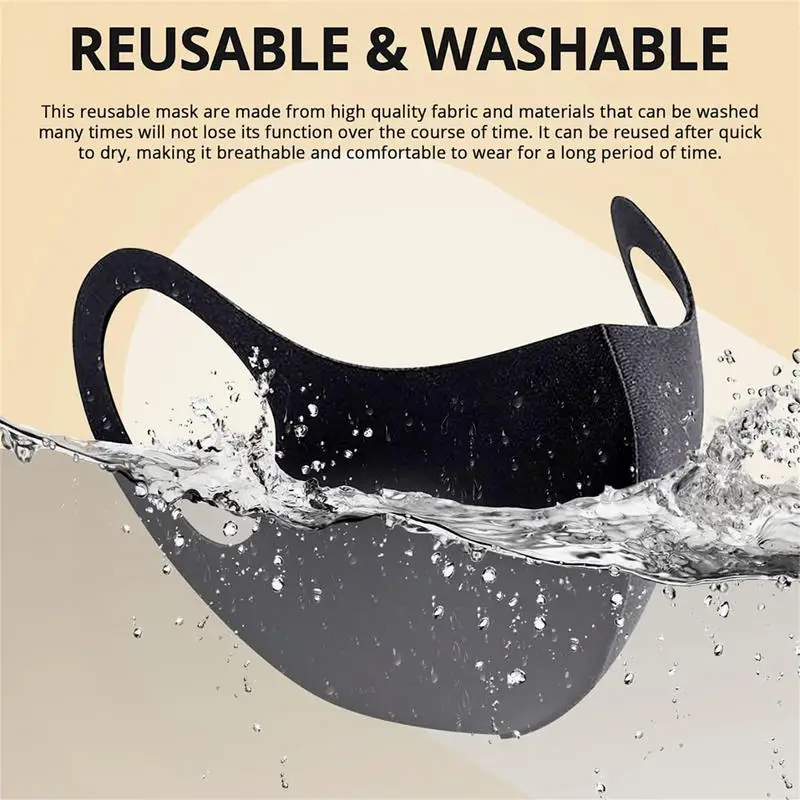 2/4/6Pcs Fashion Mask Ice Silk Earloop Mouth Waterproof Mask Anti Dust Windproof Adult Mask Washable Reusable Mouth Respirator