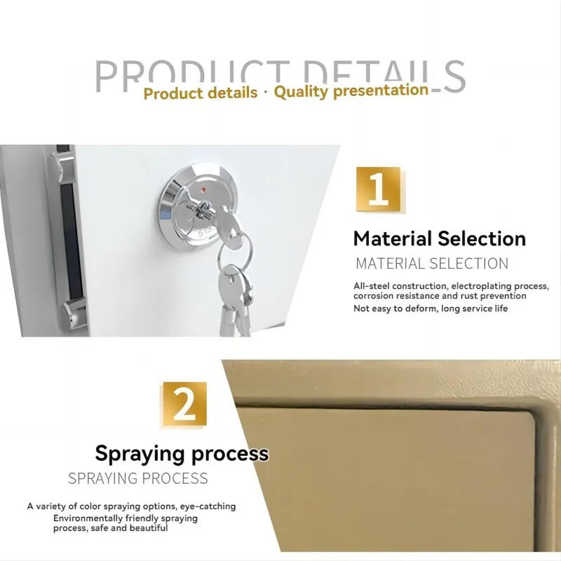 EGFirtor 20k Key Safe Deposit Box Office Password Small Household All Steel Intelligent Anti-theft Safe