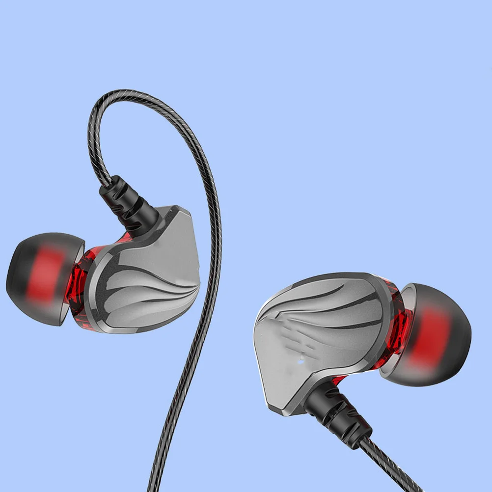 

In-Ear Earphone Subwoofer Stereo Bass Earbuds For Running Gym Workout With Mic 3.5Mm Grey Fit All Smartphones Tablets