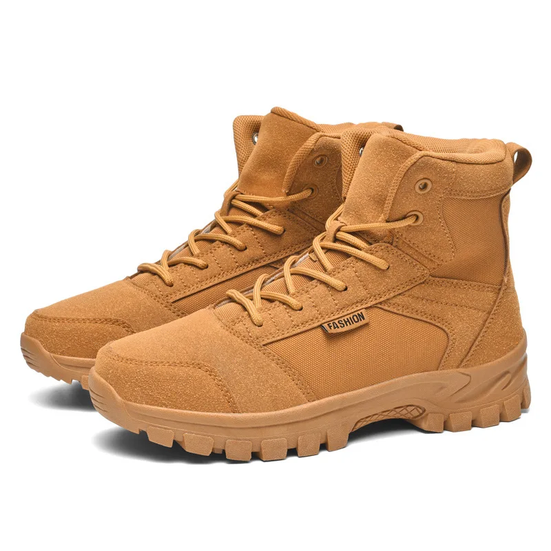 

Unisex Big Size 36-48 High Top Lace-up Desert Boots Fashion Comfortable Tactical Boots Outdoor Hiking Non-Slip Casual Sport Shoe