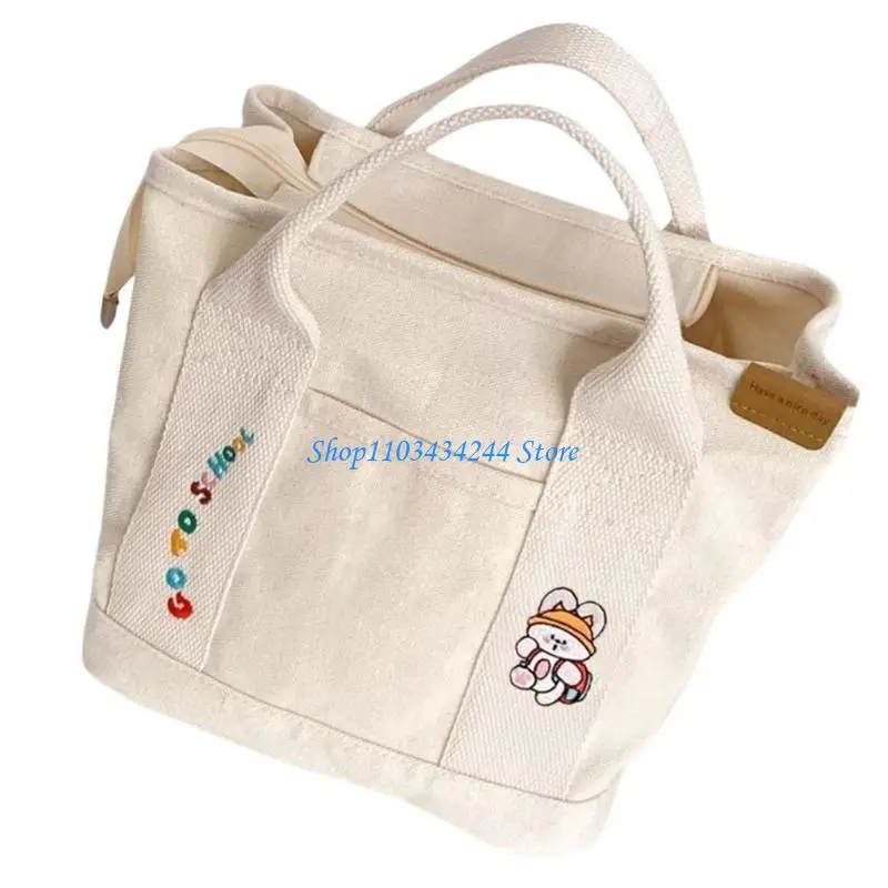 

Multipurpose Diaper & Meal Bag for Moms Resilient Canvas Bag with Several Dividers Storage Organizes Portable Bag