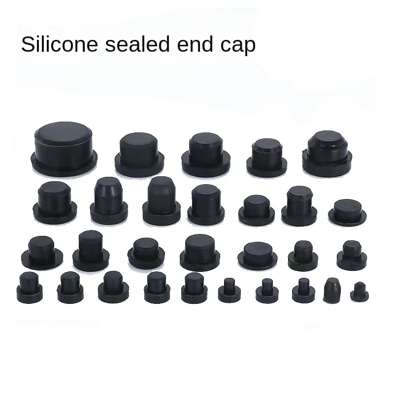 Round Solid Rubber Seal Hole Plugs High Temperature Resistance T Type Silicone Hole Caps Dust-proof Gasket Blanking End Caps