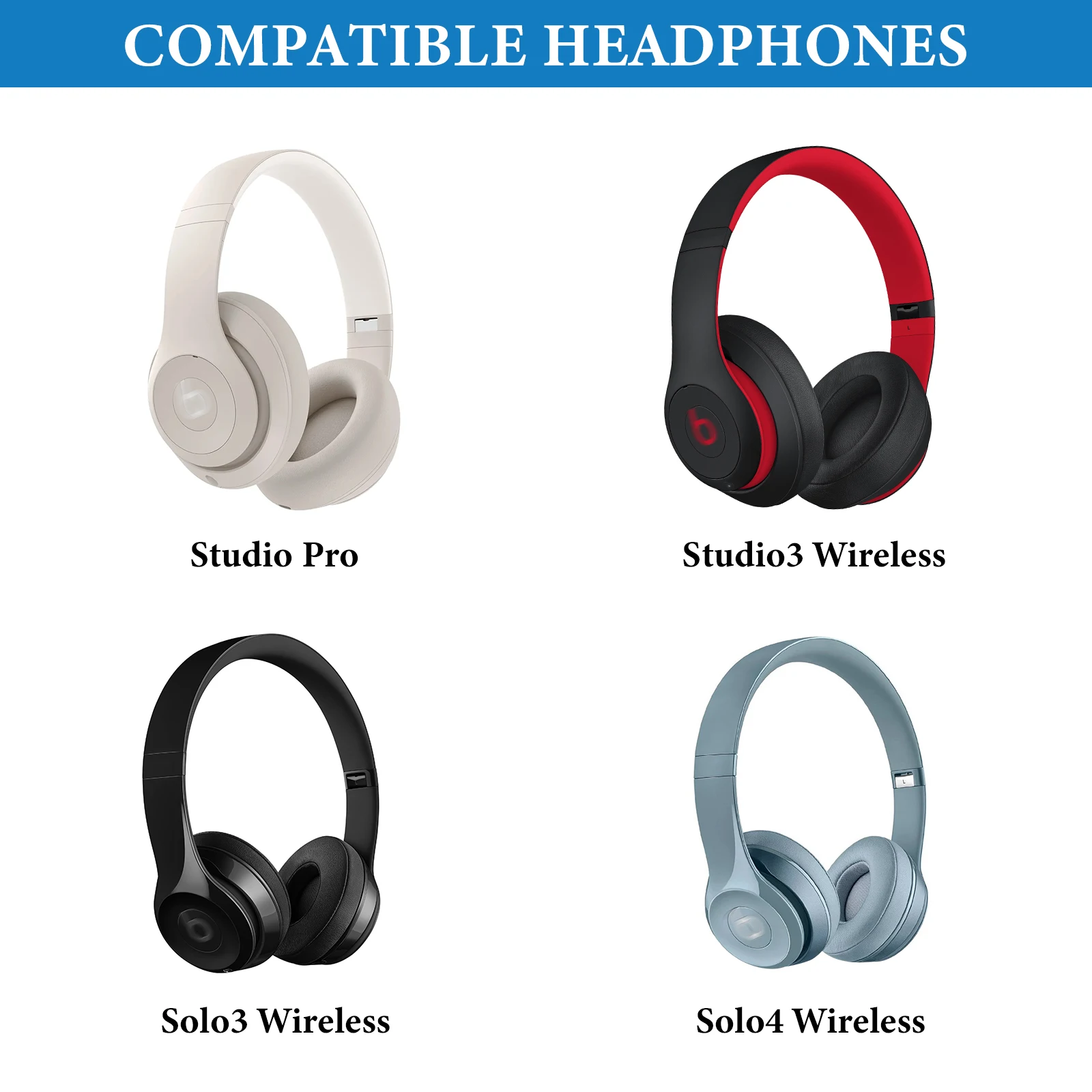 สายสัญญาณเสียง Geekria เข้ากันได้กับ Beats Studio Pro, Solo 4, Solo 3, Solo 2, Solo, Studio 3, Studio 2, Studio, Pro, Mixr
