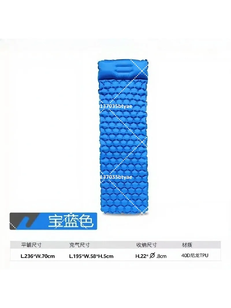 Ultralight Inflatable Sleeping Pad with Built-in Pillow, TPU Camping Air Mattress for Outdoor Tent & Travel