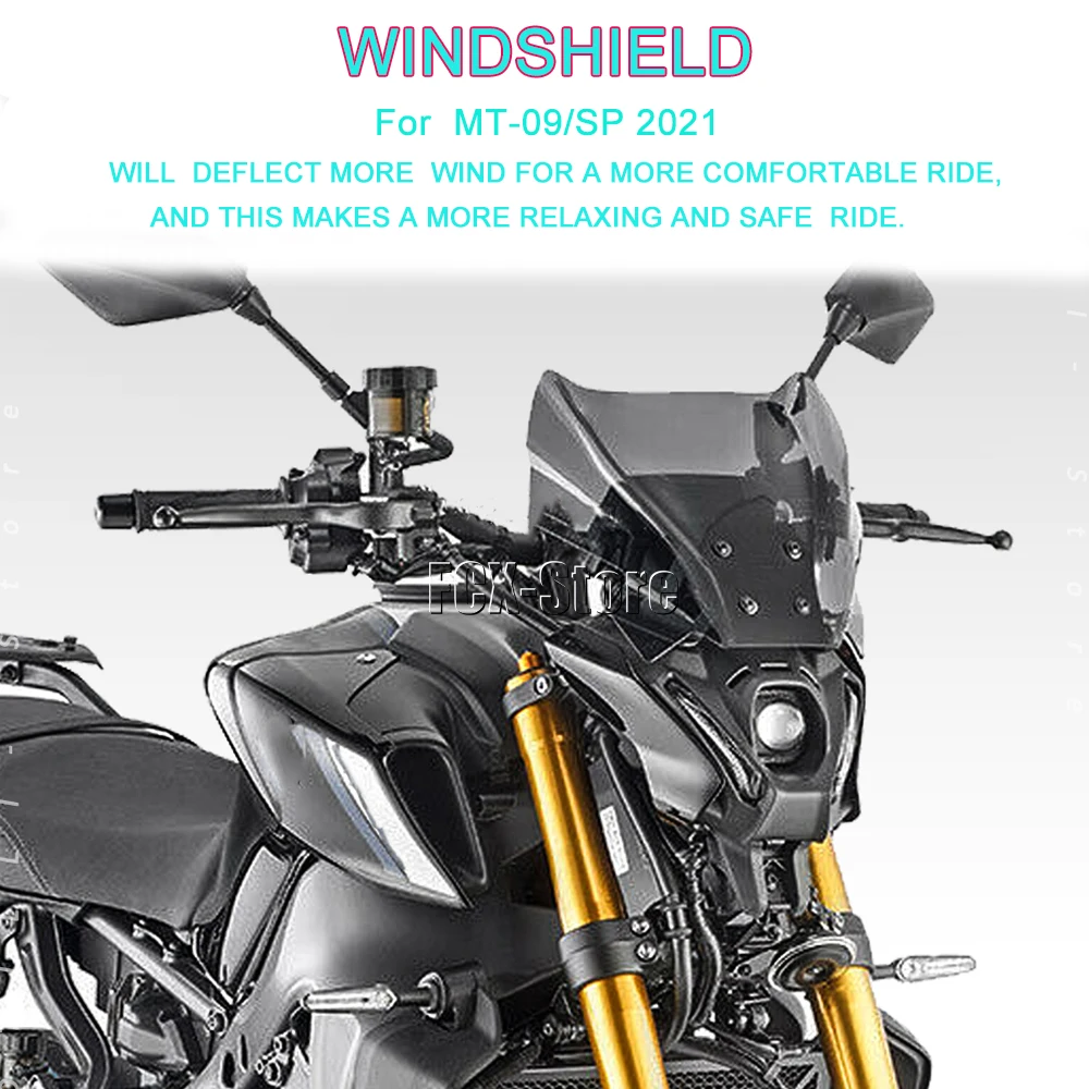 New For YAMAHA MT09 MT-09 /SP 2021- Motorcycle Accessories Windshield Windscreen Wind Shield Deflectore 3 Color