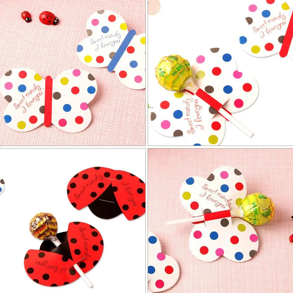 

150pcs Diy Decorative Cards Lollipop Paper Card Kids Party Candy Packaging Decoration Wrap Message For Lollipop