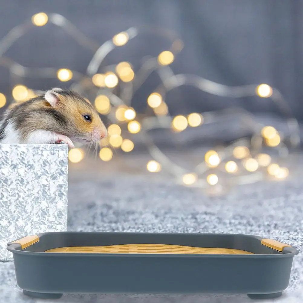 2 Pcs Rabbit Litter Box Pet Toilet Tray Square Plastic Rectangular Bunny Potty Blue Green Non Slip Easy Clean Anti Flip Hamster