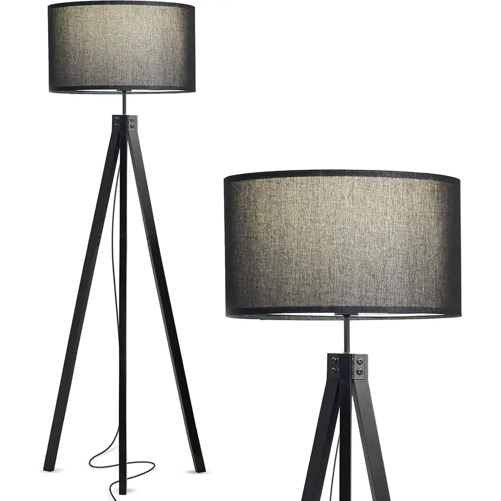

Tripod LED loor Lamp – Century Dimmable ern Light or Contemporary Living Rooms - Tall ree Standing Lamp with Solid Wood Legs or