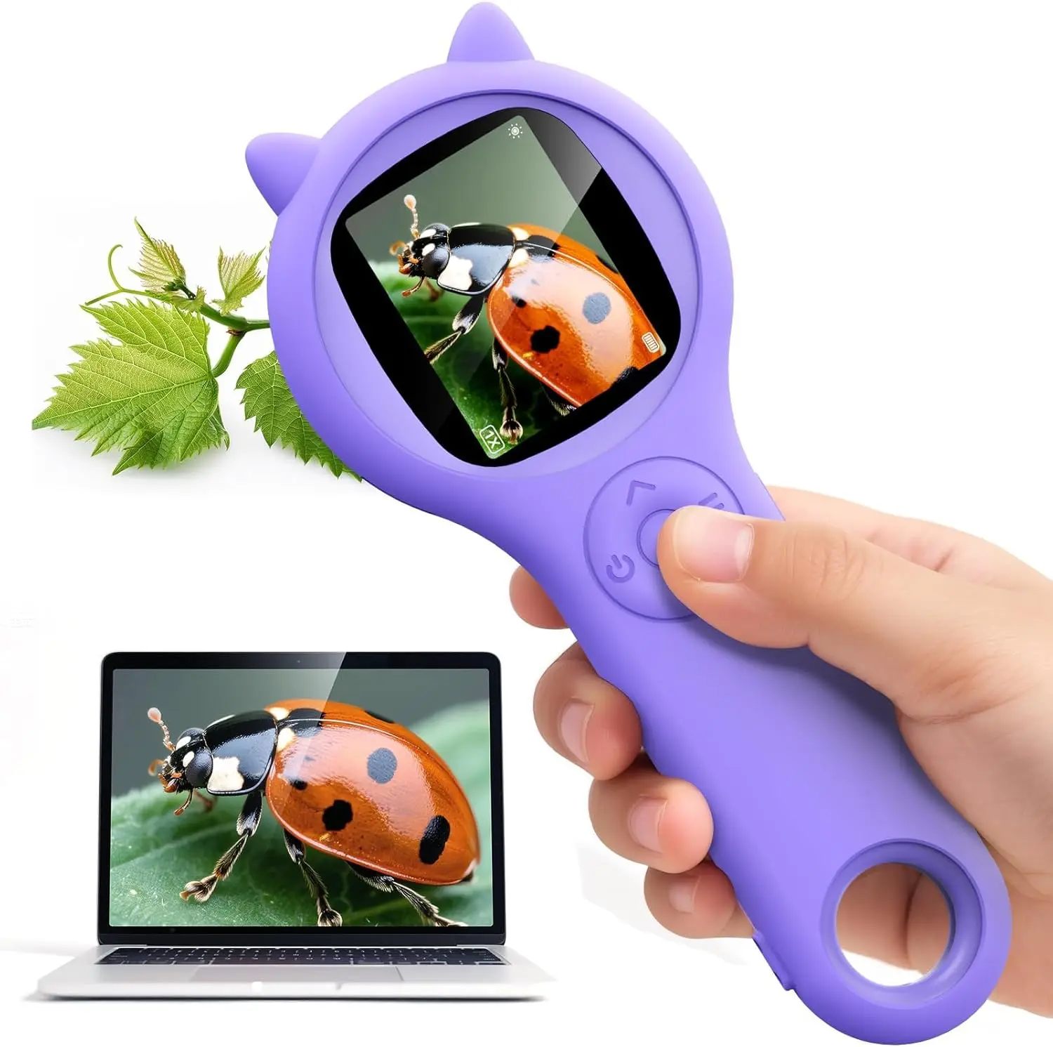 Mini Children's Electronic Microscope With Silicone Case Photo And Video Function 500x USB Charging Kids Educational Toys