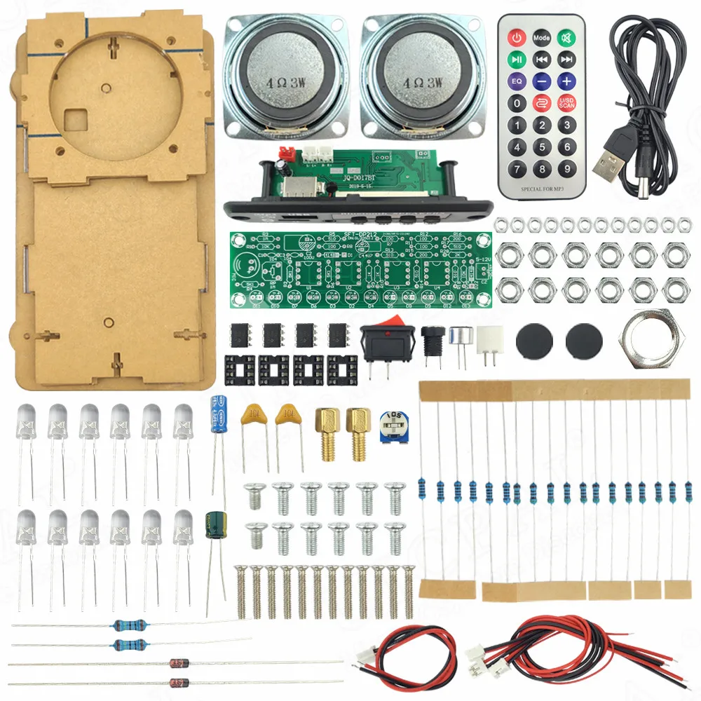 Component 2*3W Speaker DIY Bluetooth Speaker Kit with FM Radio DIY Soldering Project Practice Solder Assembly DIY Electronic Kit