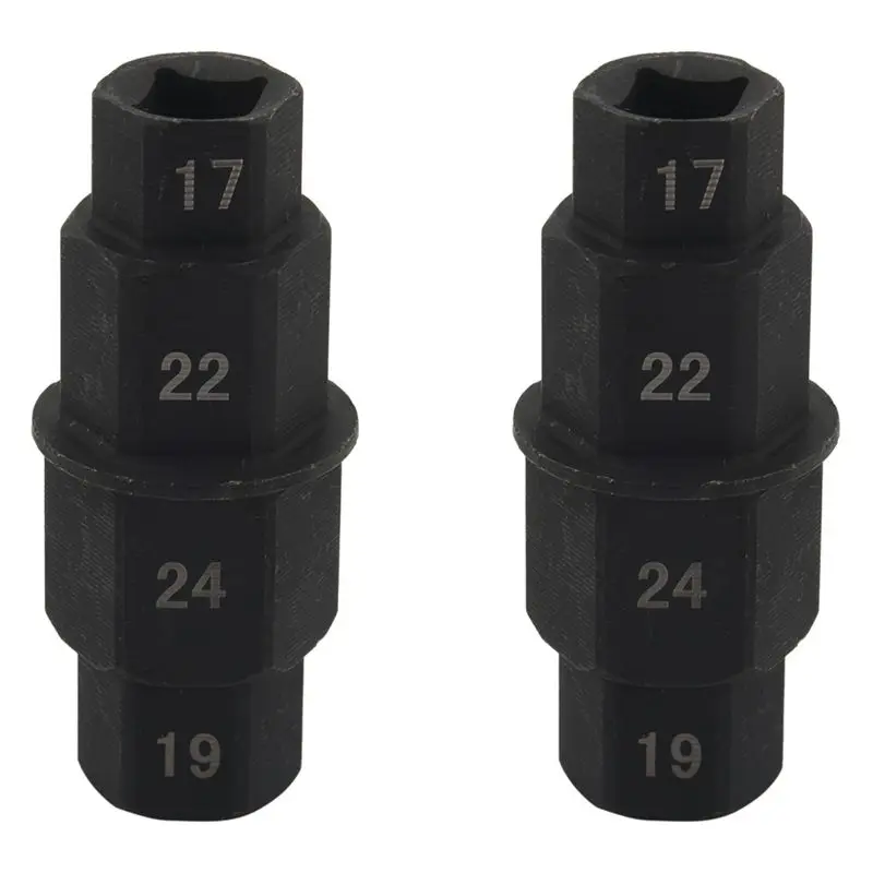 

A48P-2X Motorcycles Hex Axle Tool - 17Mm, 19Mm, 22Mm, 24Mm - Hexagon Front Wheel Hub Axle Spindle Socket Adapter Tool 3/8Inch