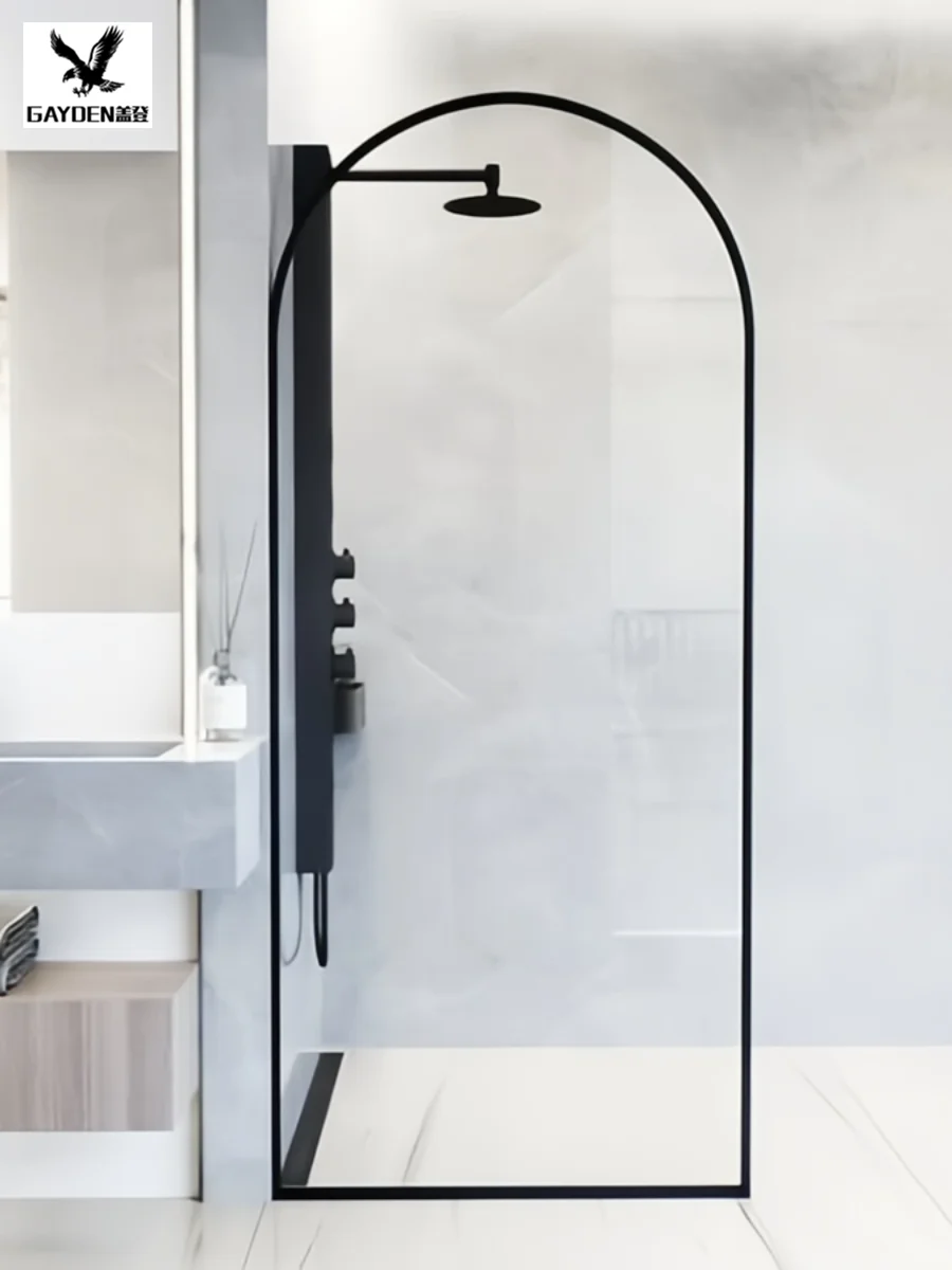 Divisorio per doccia curvo in oro divisorio per bagno divisorio a forma di uno schermo per porta scorrevole schermo per bagno con porta in vetro
