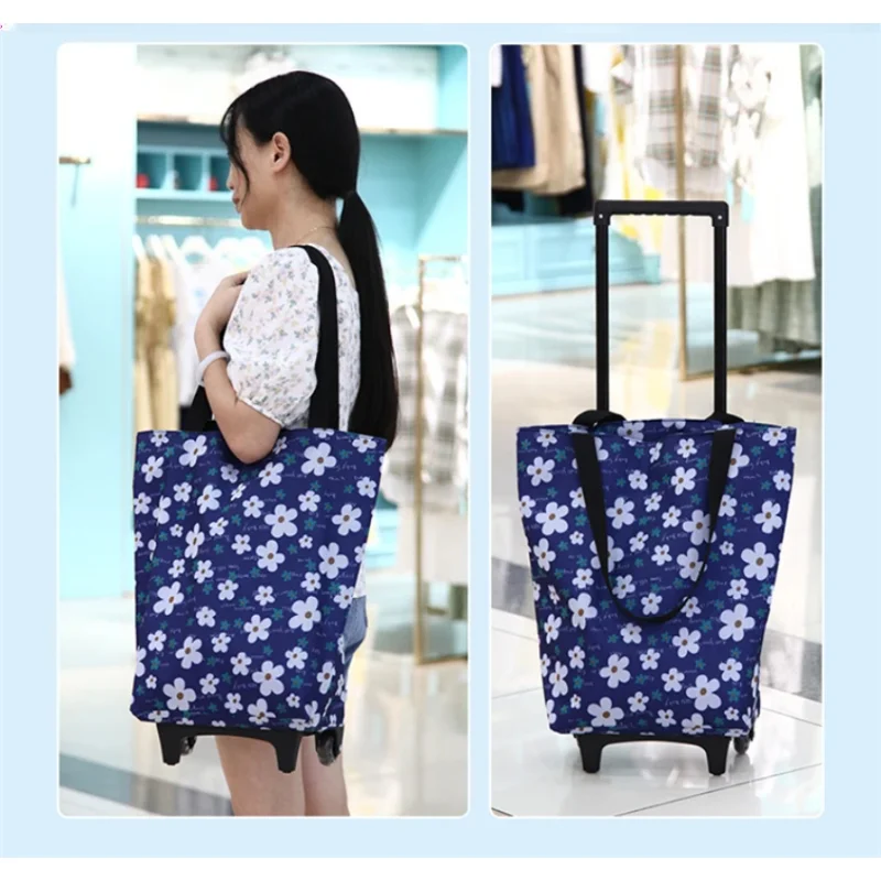 

Folding Shopping Bag Women's Big Pull Cart Shopping Bags For Organizer Portable Buy Vegetables Trolley Bags On Wheels The Market