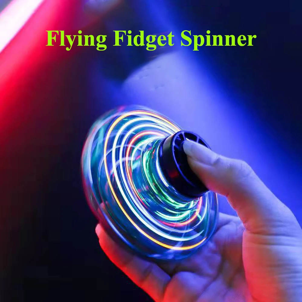 1pc Teenager Flying Spinner UFO Boomerang Mini Drone Magic Levitation Light-emitting Gyroscope Induction Decompression Toys