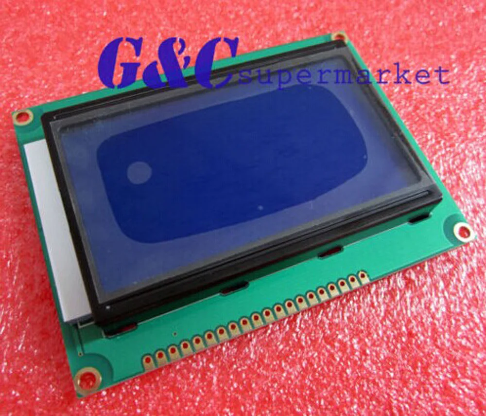 ST7920 128x64 Graphic LCD Blue Backlight for EasyPIC5 HIGH QUALITY QC12864B